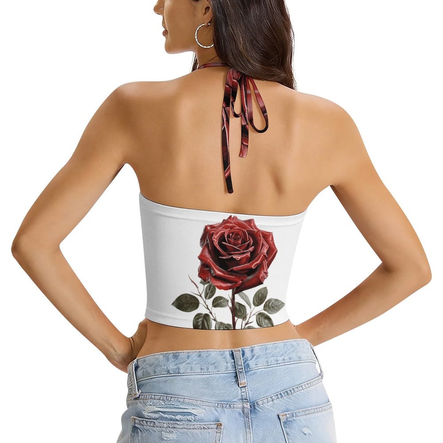 Roses Are Red Halter Tie Vest | Beach Vacation Swimwear Gift