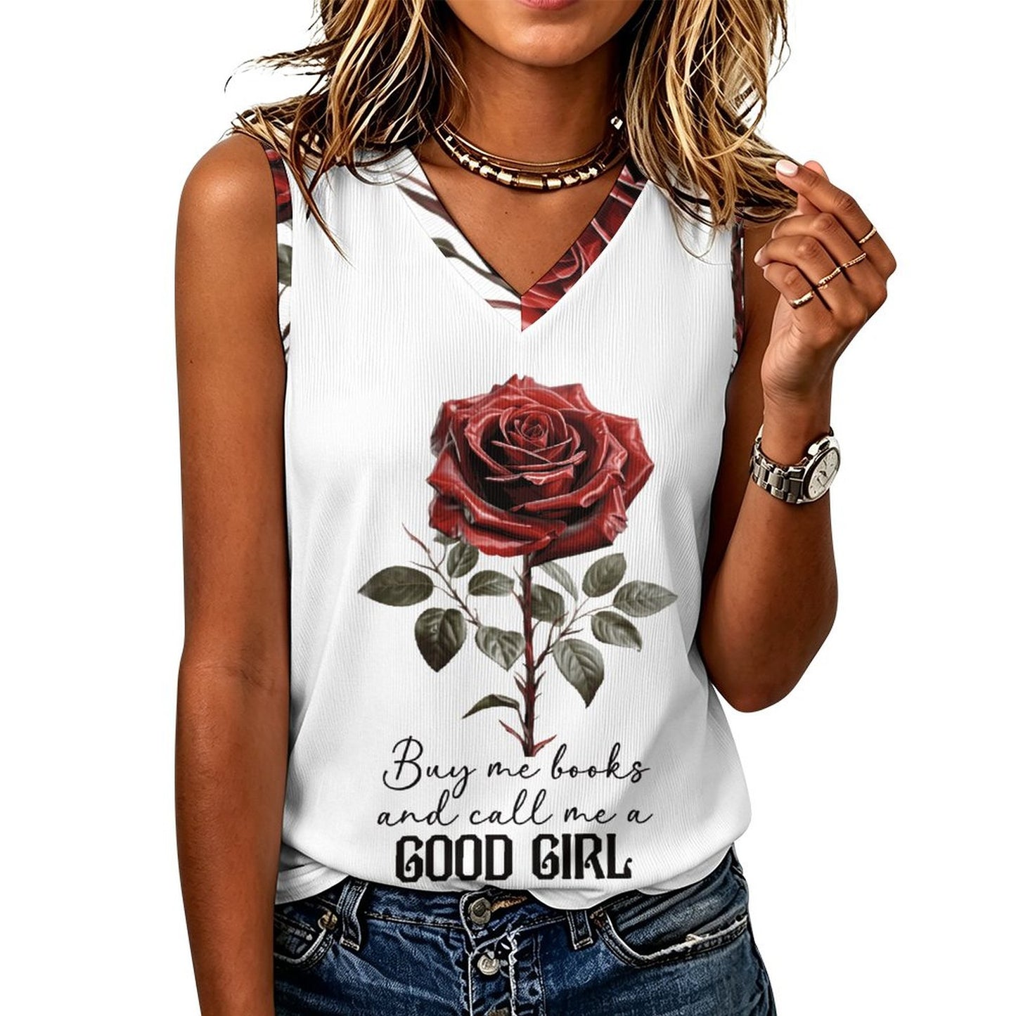 Buy Me All the Books V-Neck Tank Top | BookTok Inspired Bookish Gift