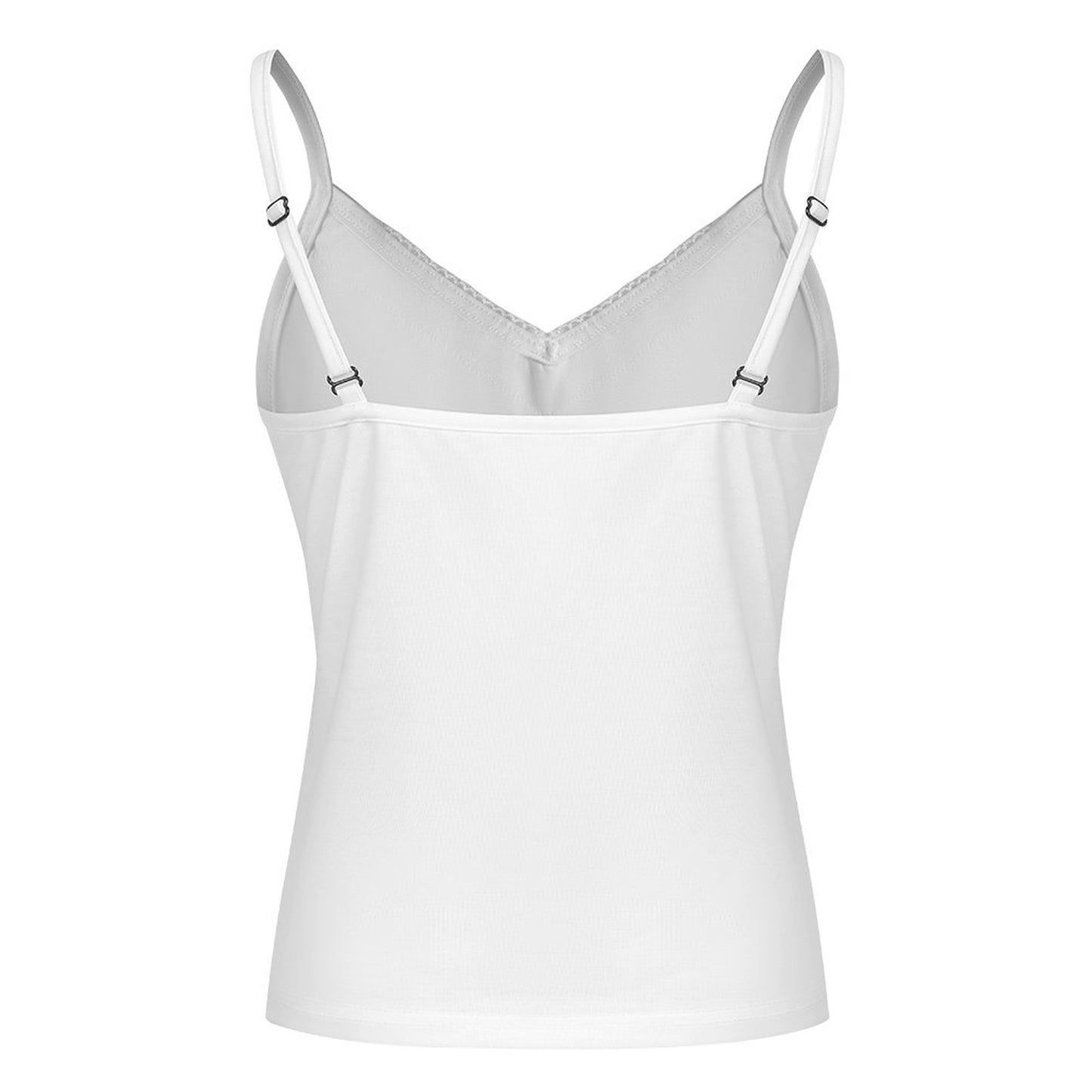 White camisole with thin straps on a white background