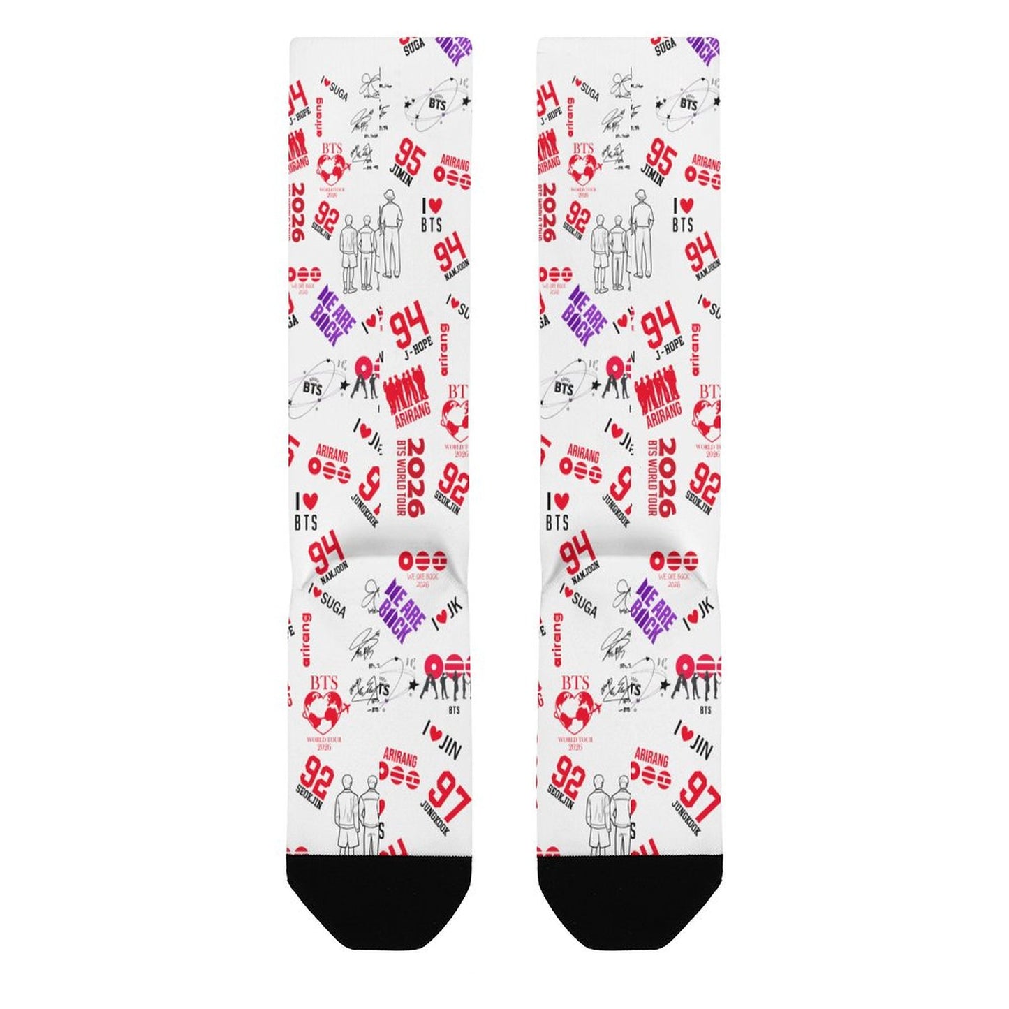 BTS Hooligan Style All-Over Print Crew Socks | Edgy K-Pop Streetwear Aesthetic Socks for ARMY