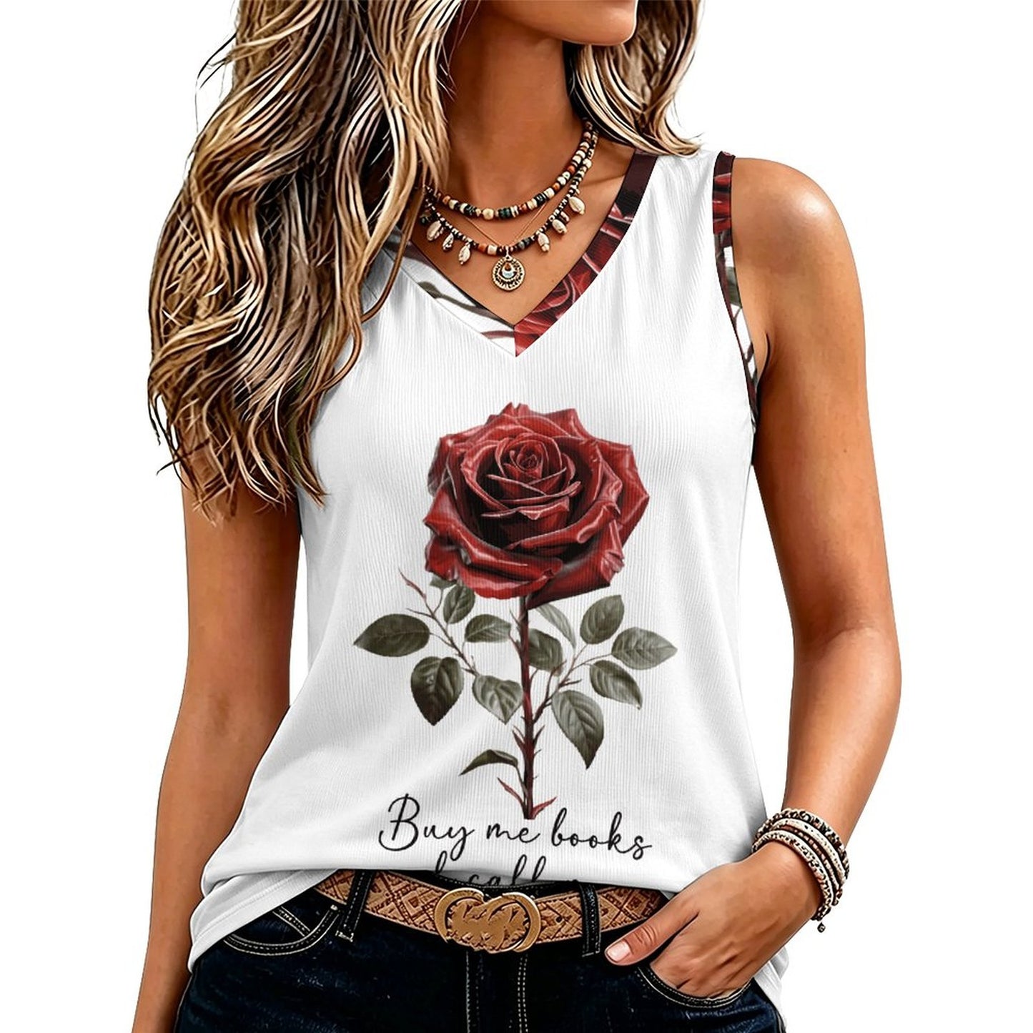 Buy Me All the Books V-Neck Tank Top | BookTok Inspired Bookish Gift