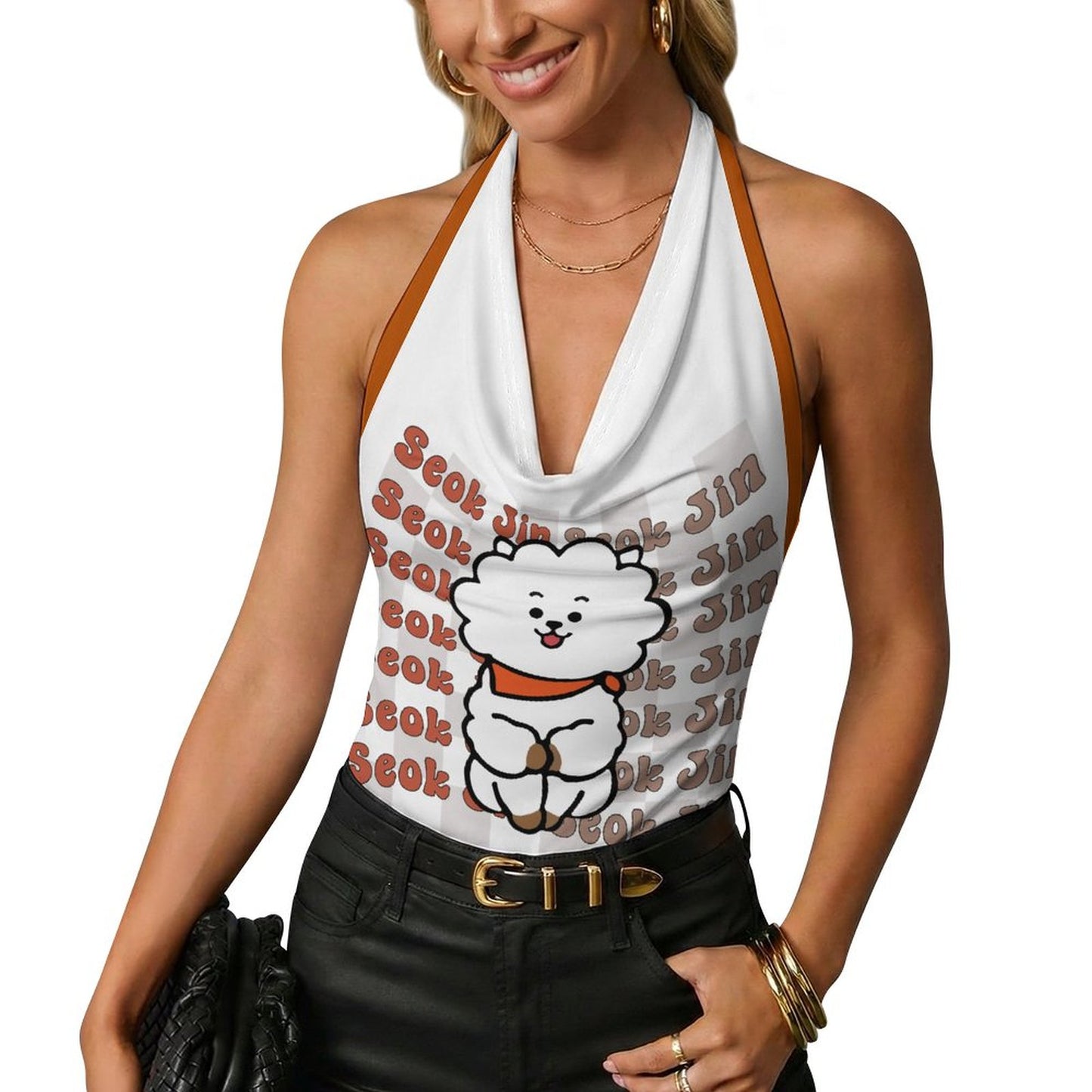 BTS Jin BT21 Halter Tank Top | K-Pop Fan Merch All-Over Print