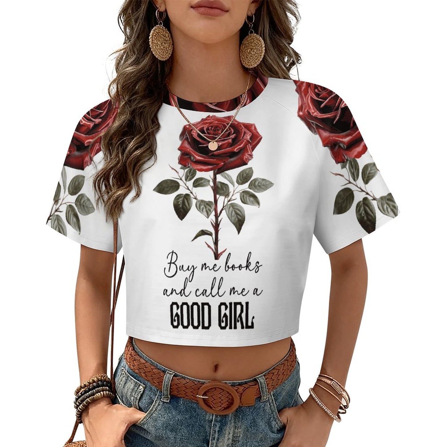Buy Me All the Books Cropped T-Shirt | BookTok Inspired Bookish Gift
