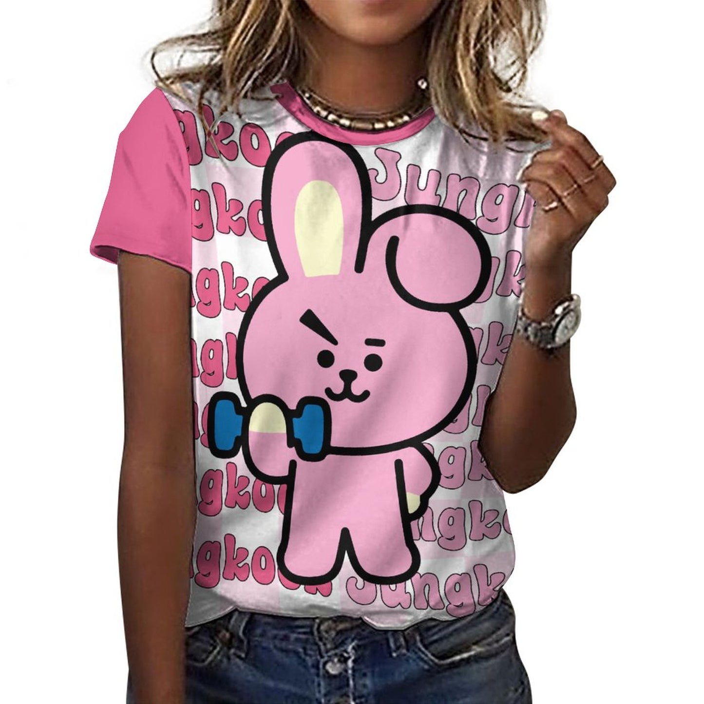 BT21 Cooky Jungkook Women's Cotton T-Shirt | K-Pop Fan Merch All-Over Print