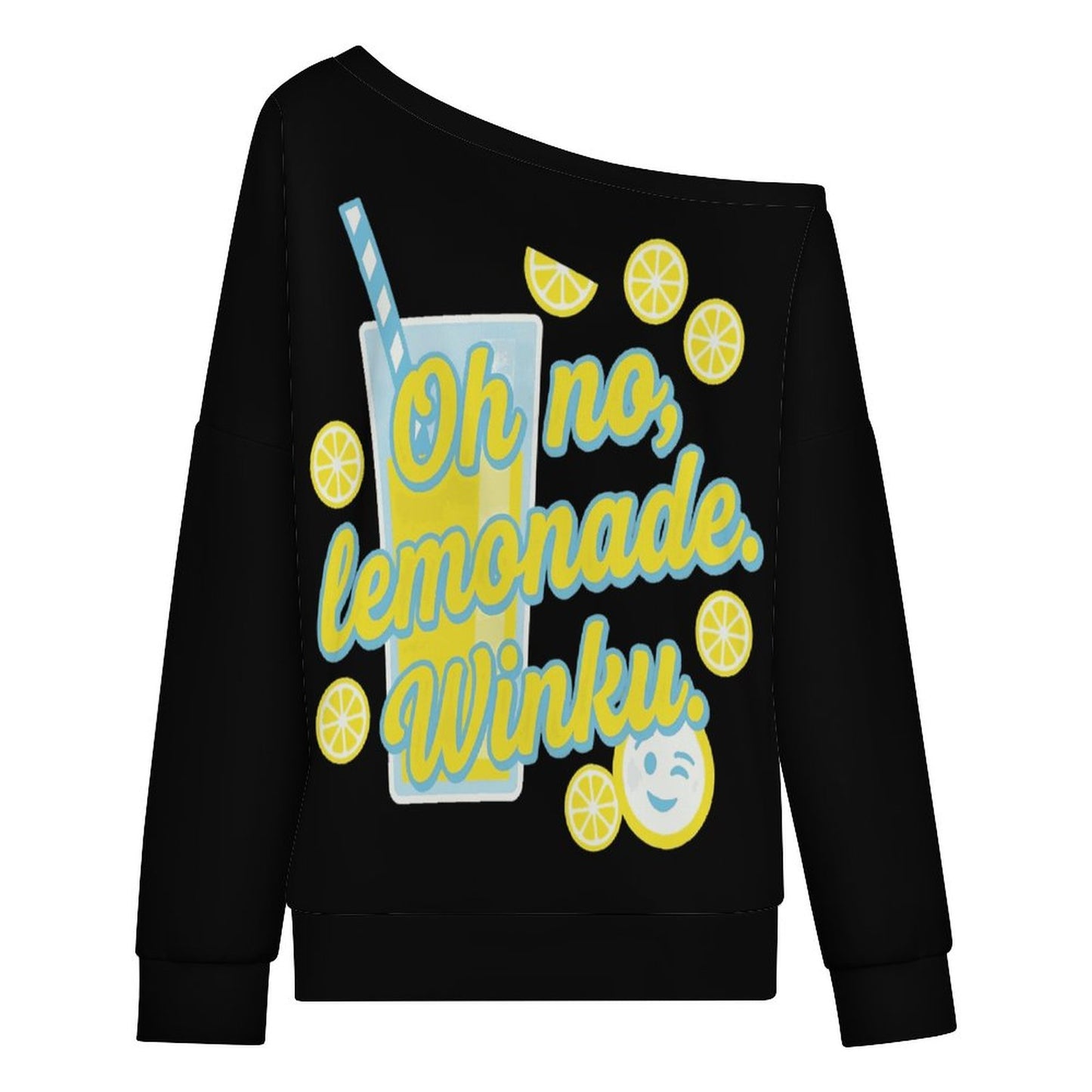 230gsm Off Shoulder Hoodie(All-Over Printing) — lifestyle model view