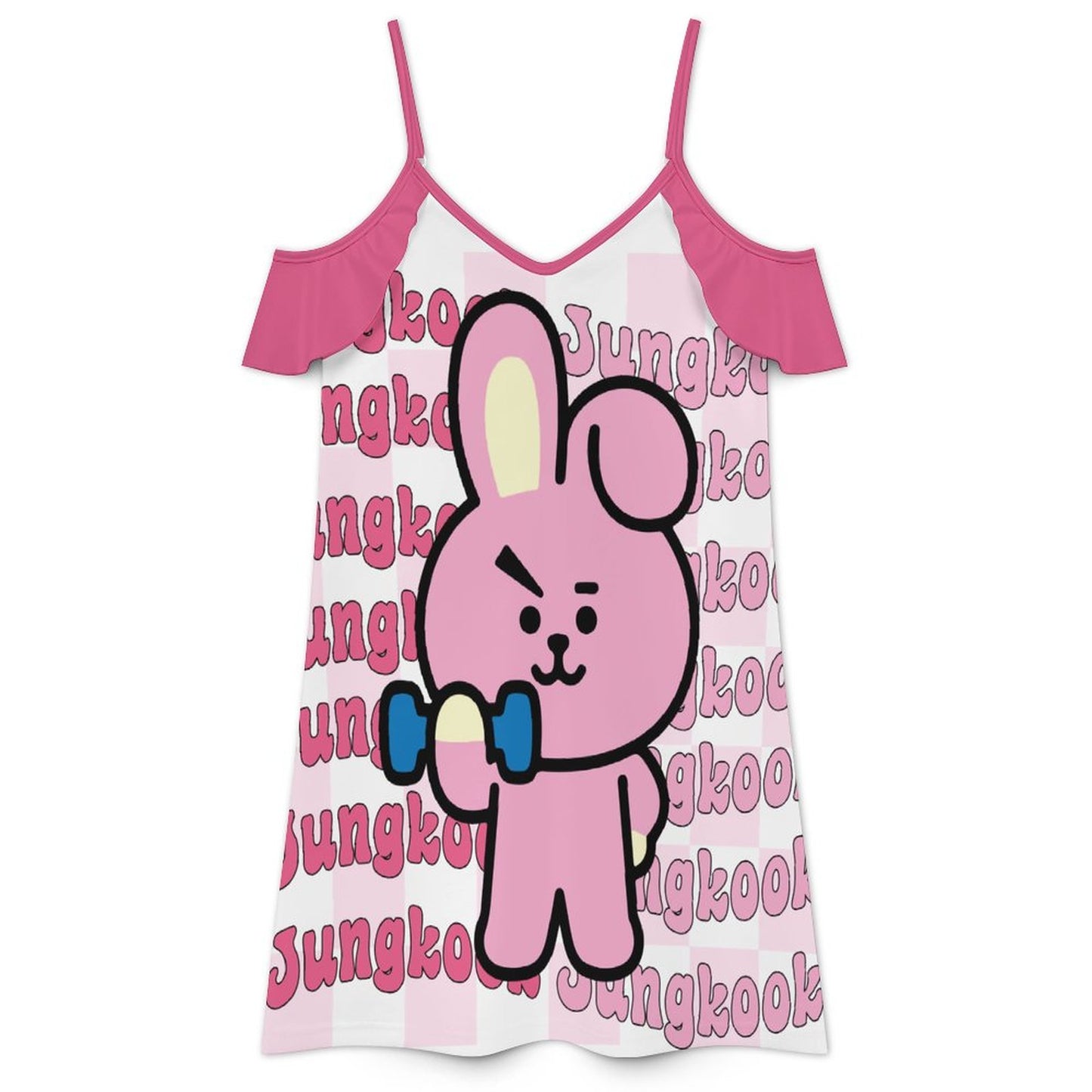 BT21 Cooky Jungkook Ruffle Spaghetti Strap Dress | K-Pop Fan Merch