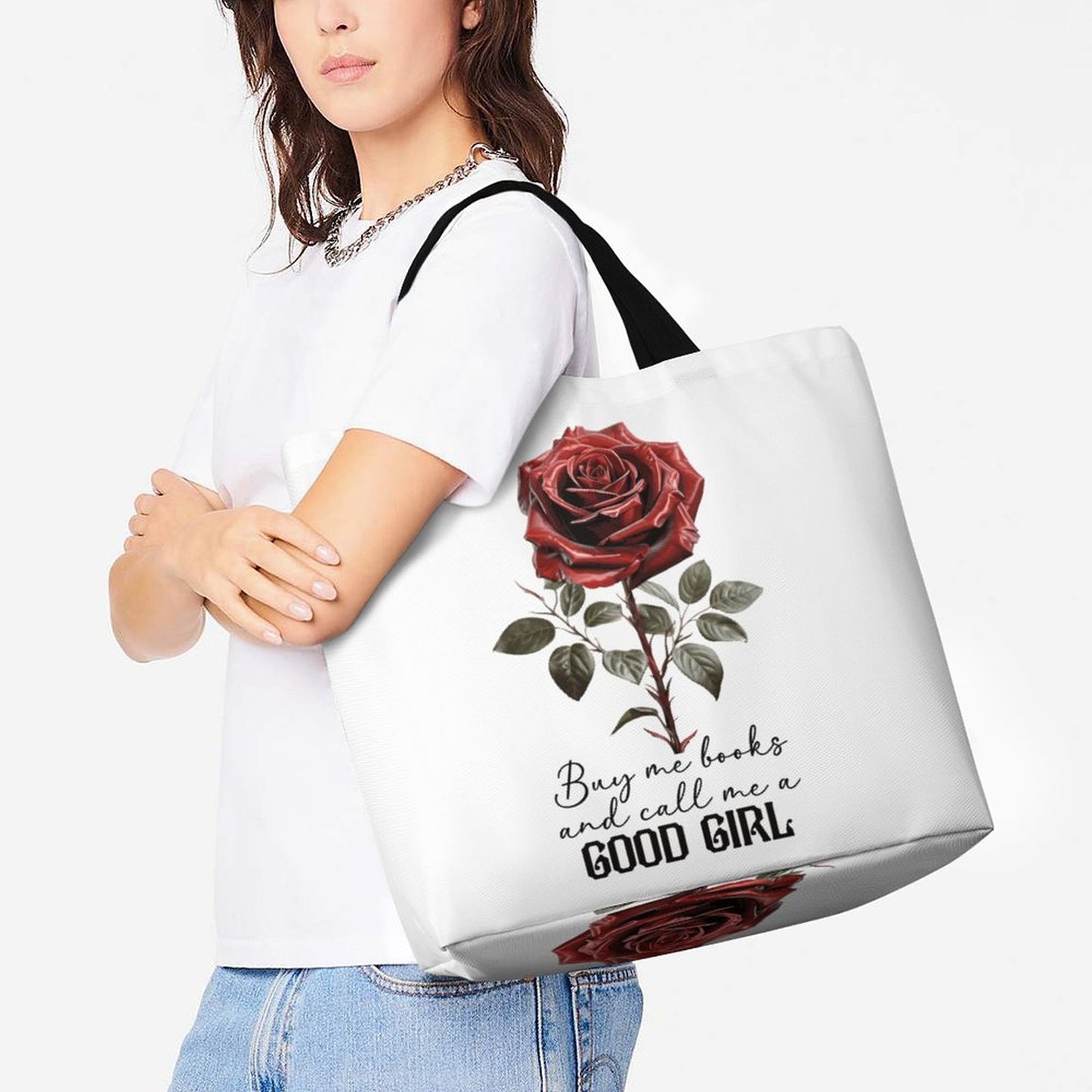 Roses Are Red Large Tote Bag | BookTok Inspired Bookish Gift