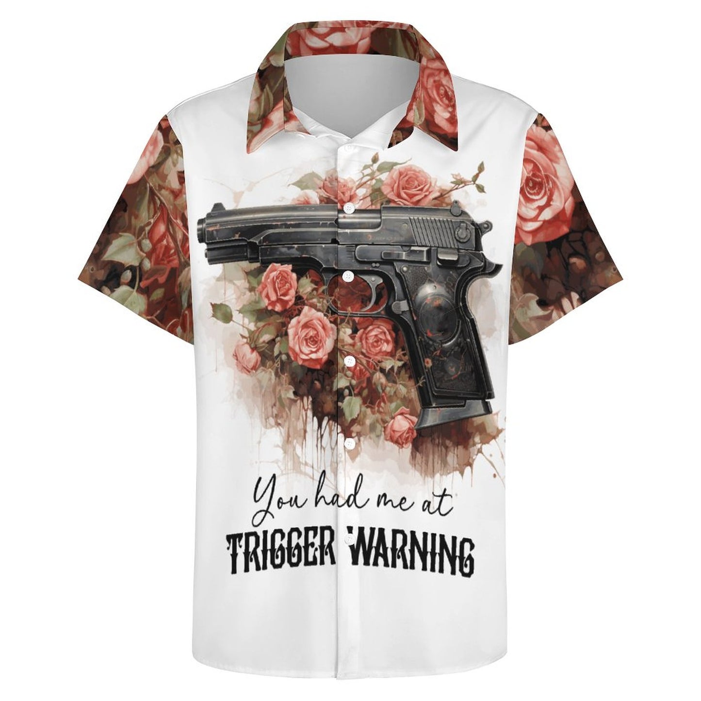 You Had Me at Trigger Warning Short Sleeve Button Down Shirt - Dark Romance BookTok Merch