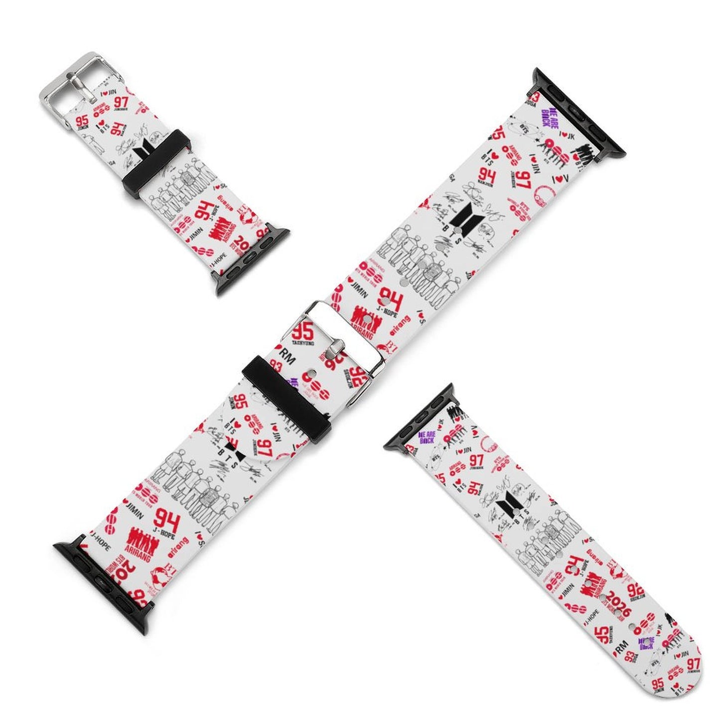 BTS Hooligan Style Silicone Apple Watch Band | Edgy K-Pop Streetwear Watch Strap for ARMY