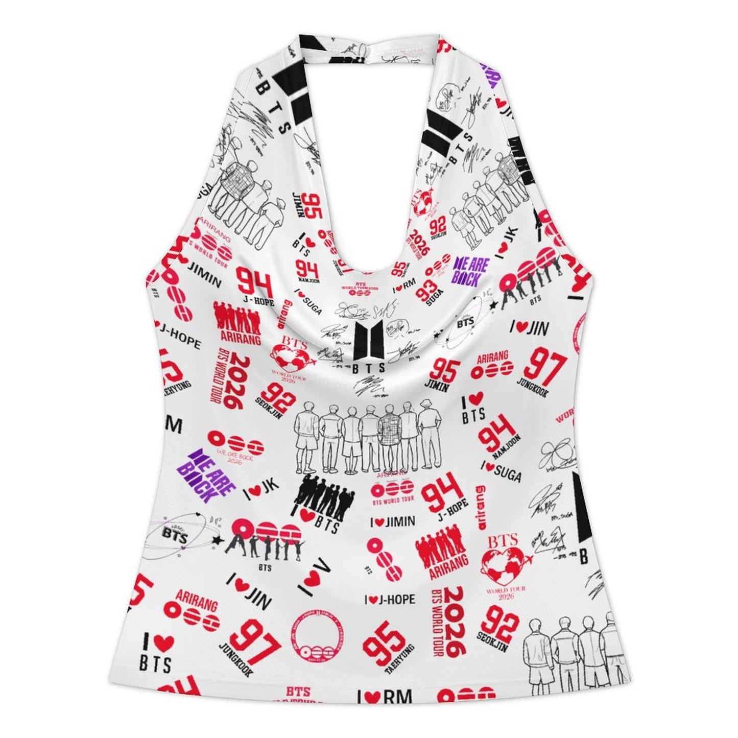 BTS "Borahae Purple" Festival Halter Top | Graphic K-Pop Concert Tank for ARMY
