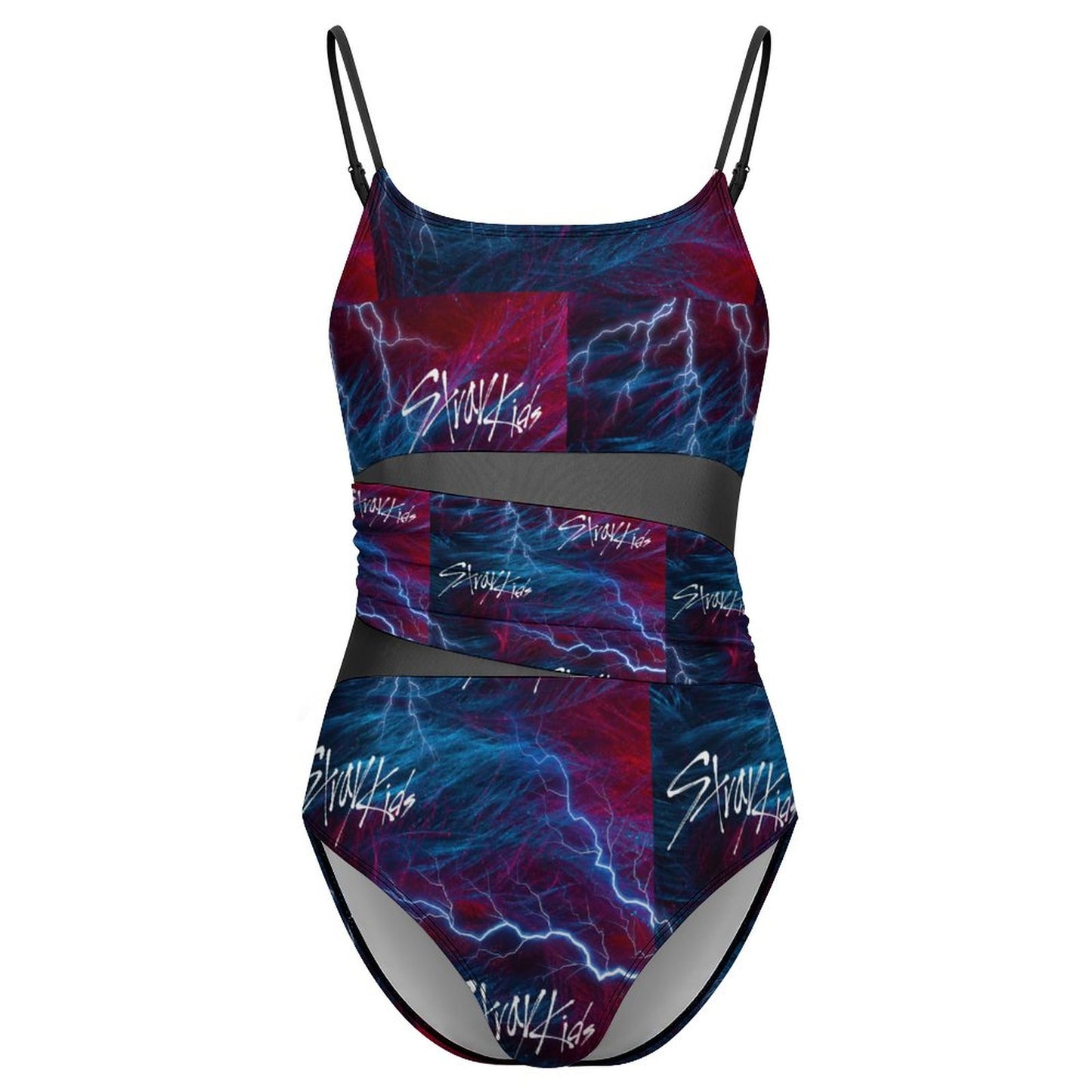 190gsm Mesh Splicing One-Piece Swimsuit(All-Over Printing)