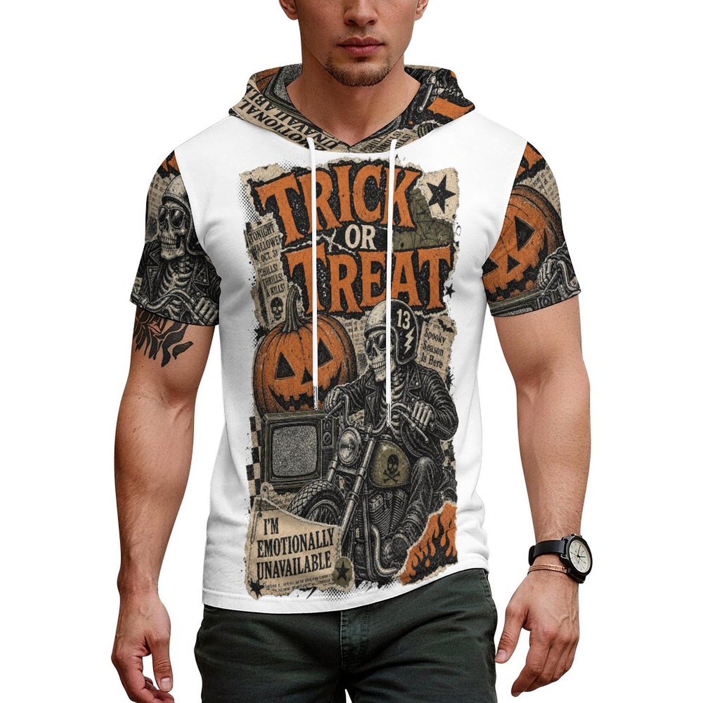 280gsm Men's Mid Sleeved Hoodie(All-Over Printing)