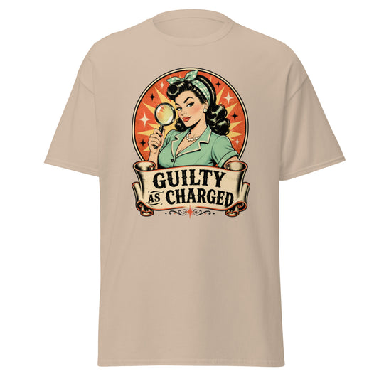"Guilty As Charged" Graphic T-Shirt | Sarcastic Humor Unisex Classic Tee — front view