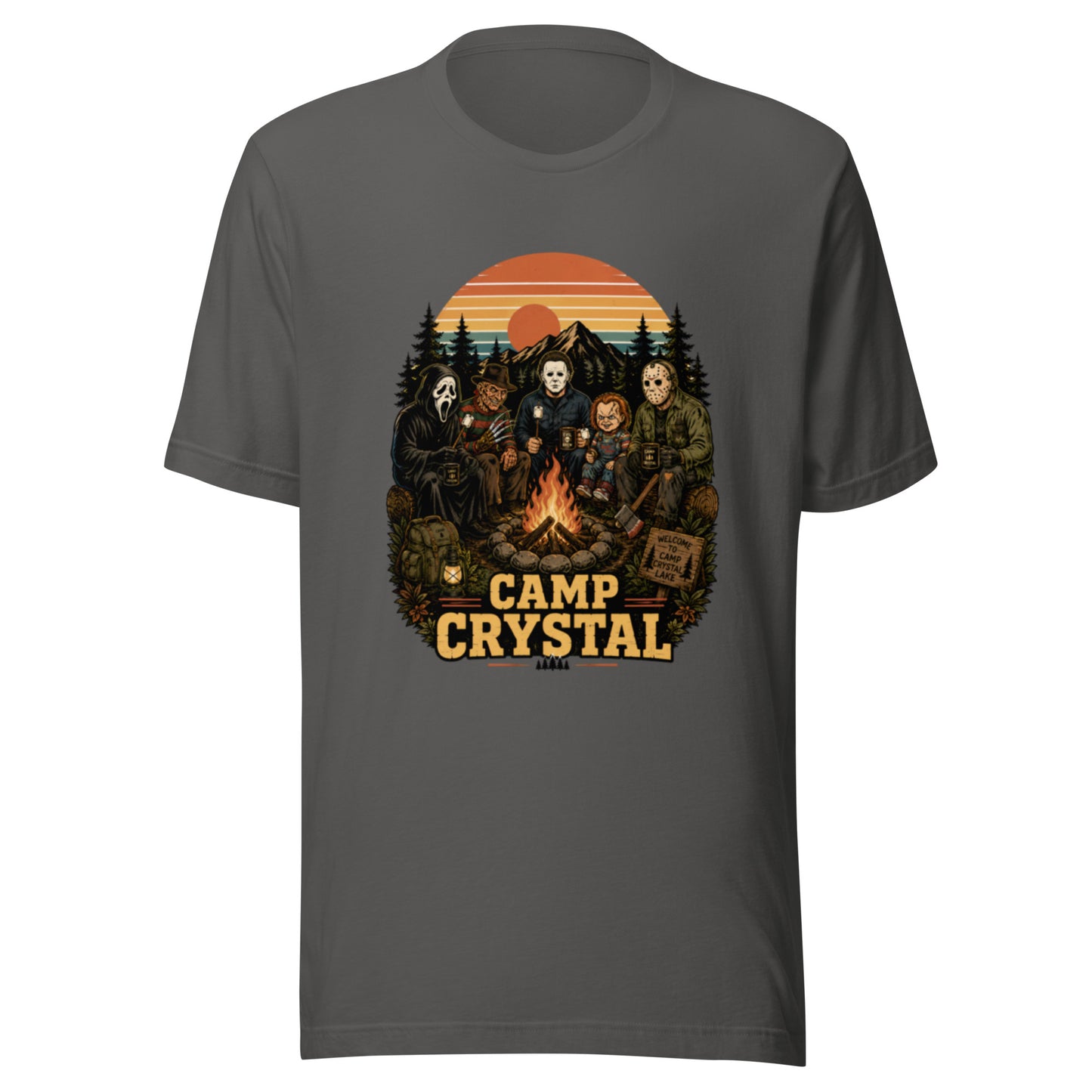 Camp Crystal Lake Slasher Tee — Retro 80s Horror Movie Shirt | Cult Classic Camp — back view