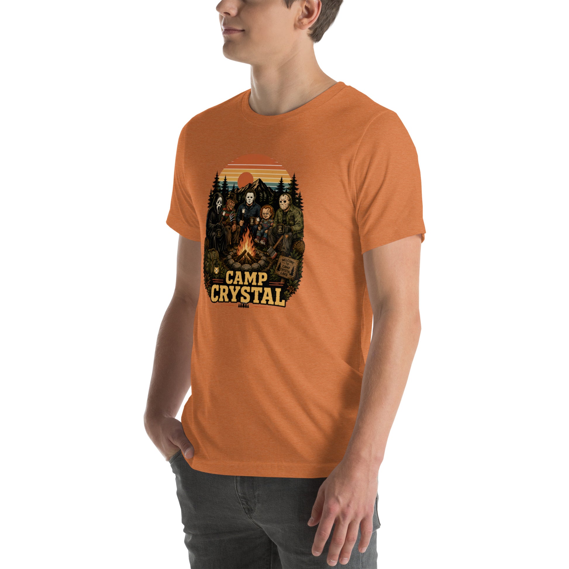 Camp Crystal Lake Slasher Tee — Retro 80s Horror Movie Shirt | Cult Classic Camp — alternate angle