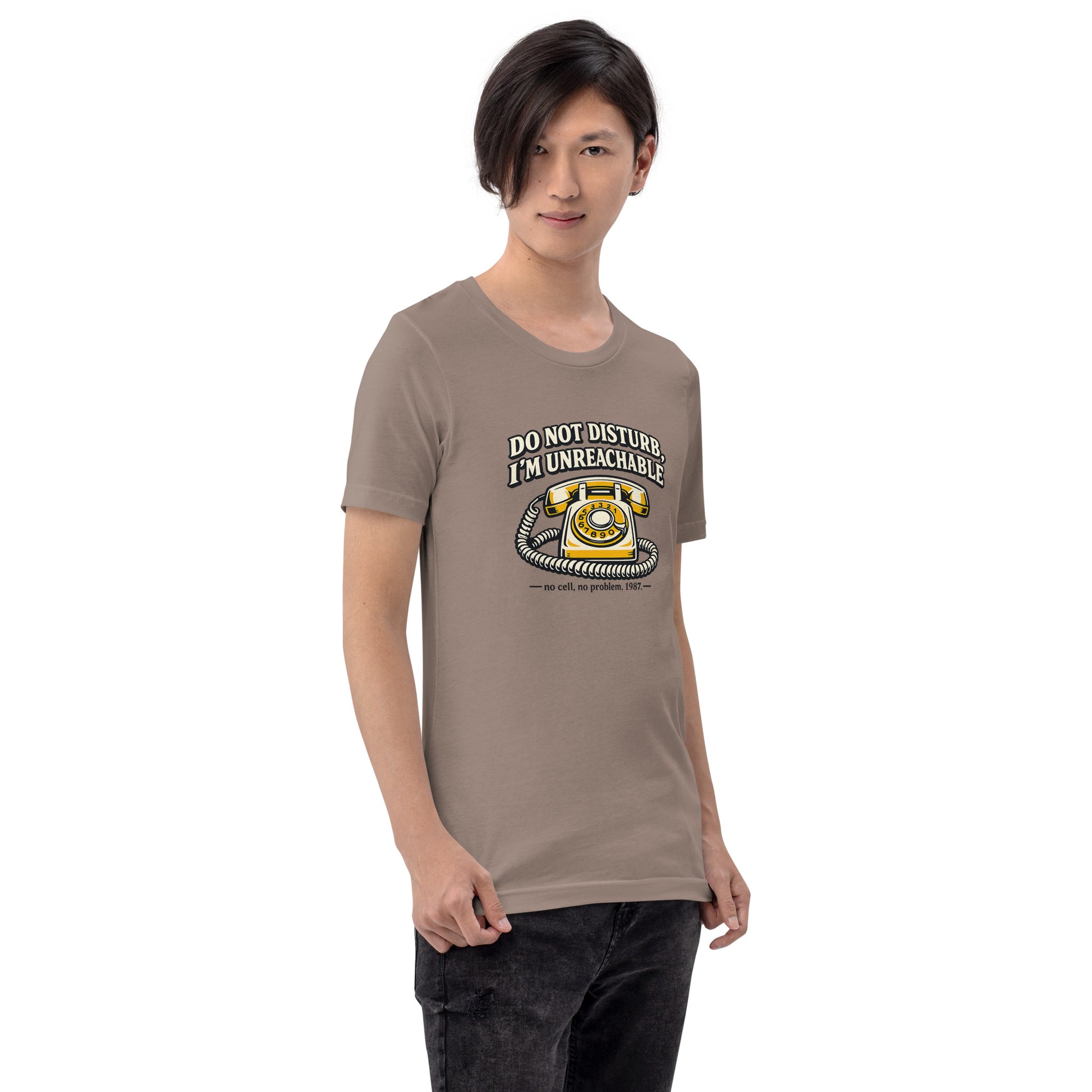Do not Disturb I'm unreachable Unisex t-shirt — fabric detail